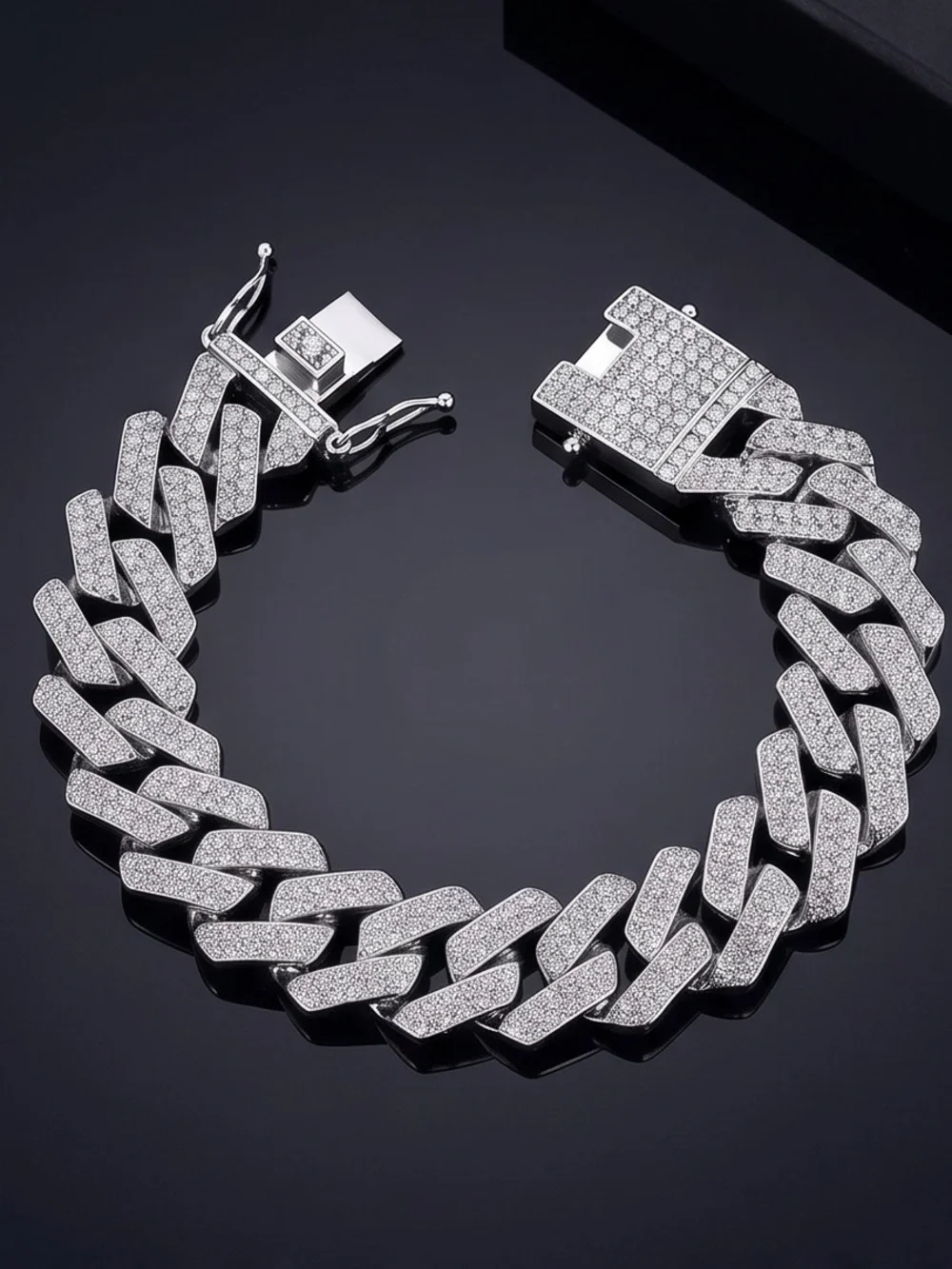 Men's Invicta Elements Cuban link Bracelet withCZ Pav’e